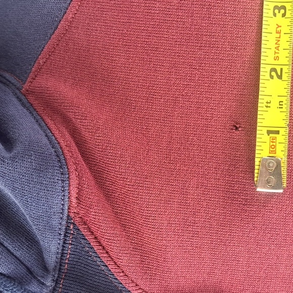 Polo Ralph Lauren burgundy & navy chunky faded 2XL pullover hoodie sweatshirt - Picture 7 of 9